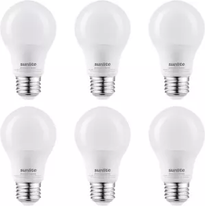 6Pack A19 LED Light Bulbs, 11W (75W EQ), Dimmable, 6500K, E26, 1100LM, 120V - Picture 1 of 1
