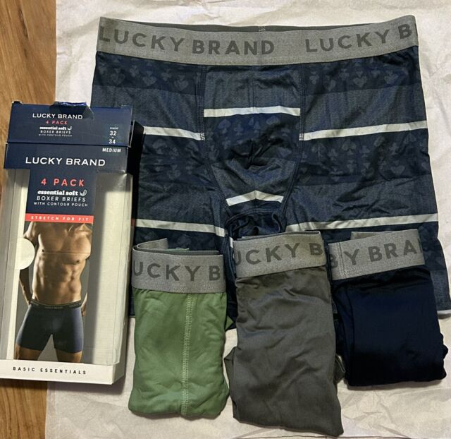 Lucky Brand Woven Cotton Classic Boxers Underwear 3-Pack Irish Shamrocks  SMALL