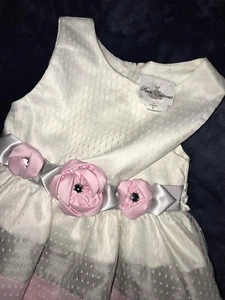 $75 Rare Editions Special Princess Dress 5 Gray Pink White Easter Church Party - Picture 1 of 12
