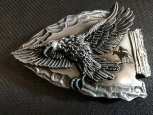 ✖ WESTERN Steer ARROW HEAD Antique Silver color Cowboy Rodeo Style ✖ Belt Buckle - Picture 1 of 8