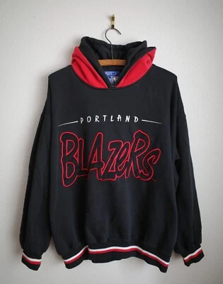 VTG Portland Trail Blazers 1990s Double Hoodie Starter Jersey Sewn Script Large - Image 1 of 4