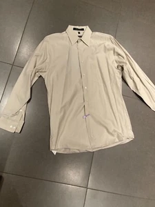 DKNY Men’s Button Down Shirt Tan Size 15 32/33 - Picture 1 of 5