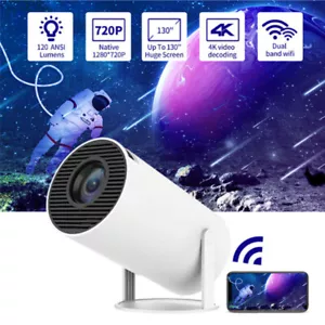 5G Smart HD 4K Projector WiFi Bluetooth HDMI USB Android Home Theater Portable - Picture 1 of 20