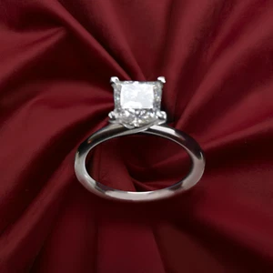 Princess Diamond Ring GIA Certified 1.53 Carat VS1 D Platinum Brilliant New - Picture 1 of 5