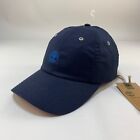 Timberland Mens Navy Blue Relaxed Fit Adjustable Leather Strapback Dad Hat New