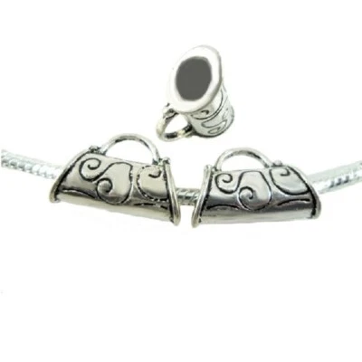 20 peças berloque de prata tibetana grande furo miçangas bolsa ajuste pulseira europeia ZY130 - Imagem 1 de 2