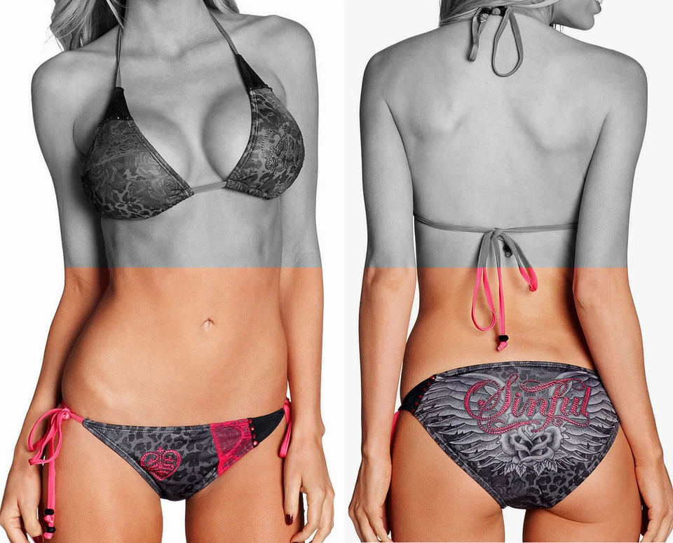 Sinful by Affliction - 黑色海 - 女式泳装比基尼 - 仅底部 — 第 1/1 张图片