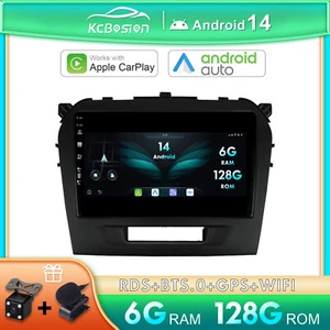 6G+128G Android 14 Autoradio Carplay GPS Navi Per Suzuki Vitara 2015-2020 DAB+BT - Foto 1 di 13