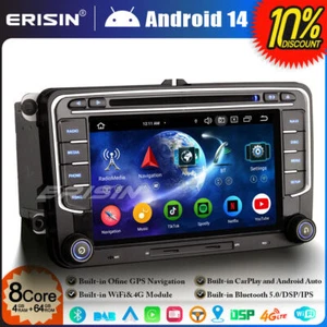 Android 14 Car Stereo DAB for VW Polo Golf MK 5/6 Tiguan T5 Caddy Seat Passat CC - Picture 1 of 24
