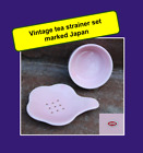 🖍️  Vintage Pink tea bag strainer & drip saucer bowl from Japan holder set  🟦
