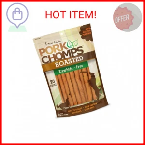 Pork Chomps Roasted Pork Skin Dog Chews, 5-inch Mini Twists, 20 Count - Picture 1 of 2