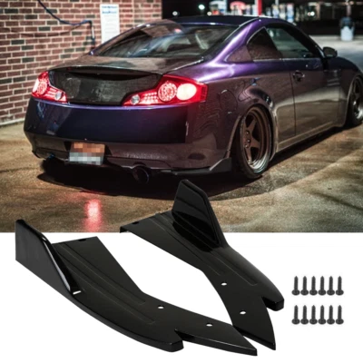 Glossy Black Rear Bumper Splitter Canard for 2007-15 INFINITI G35 G25 G37 SEDAN Foto 1 de 4