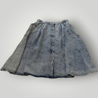 Vintage Oshkosh Girls 14 Acid Wash Blue Denim Button Up Jean Skirt Made In Usa