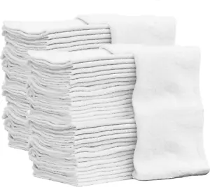 Auto Mechanic Shop Towels Shop Rags 100% Cotton Size 14x14 () 100 Pack White - Picture 1 of 9