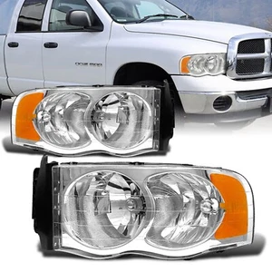 Faro para Dodge Ram 1500 2500 3500 2002 2003 2004 2005 faro cromado 2 piezas - Imagen 1 de 9