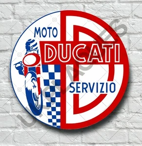 DUCATI SERVIZIO 2 FT PLACA DE GARAJE GRANDE MOTOCICLETA VINTAGE ITALIA MOTOCICLETA - Imagen 1 de 12