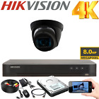 HIKVISION 4K CCTV SYSTEM 8MP DVR 4CH 8CH OUTDOOR CAMERA SECURITY BLACK KIT UK