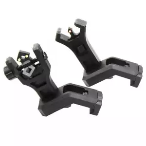 Foldable 45 Degree Fiber Optics Iron Sights Offset Front and Rear Sight - Picture 1 of 8