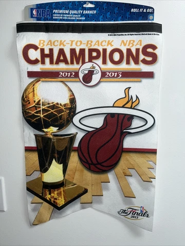 2013 BACK-TO-BACK NBA THE FINALS CHAMPIONS MIAMI HEAT WINCRAFT BANNER PENNANT Cover
