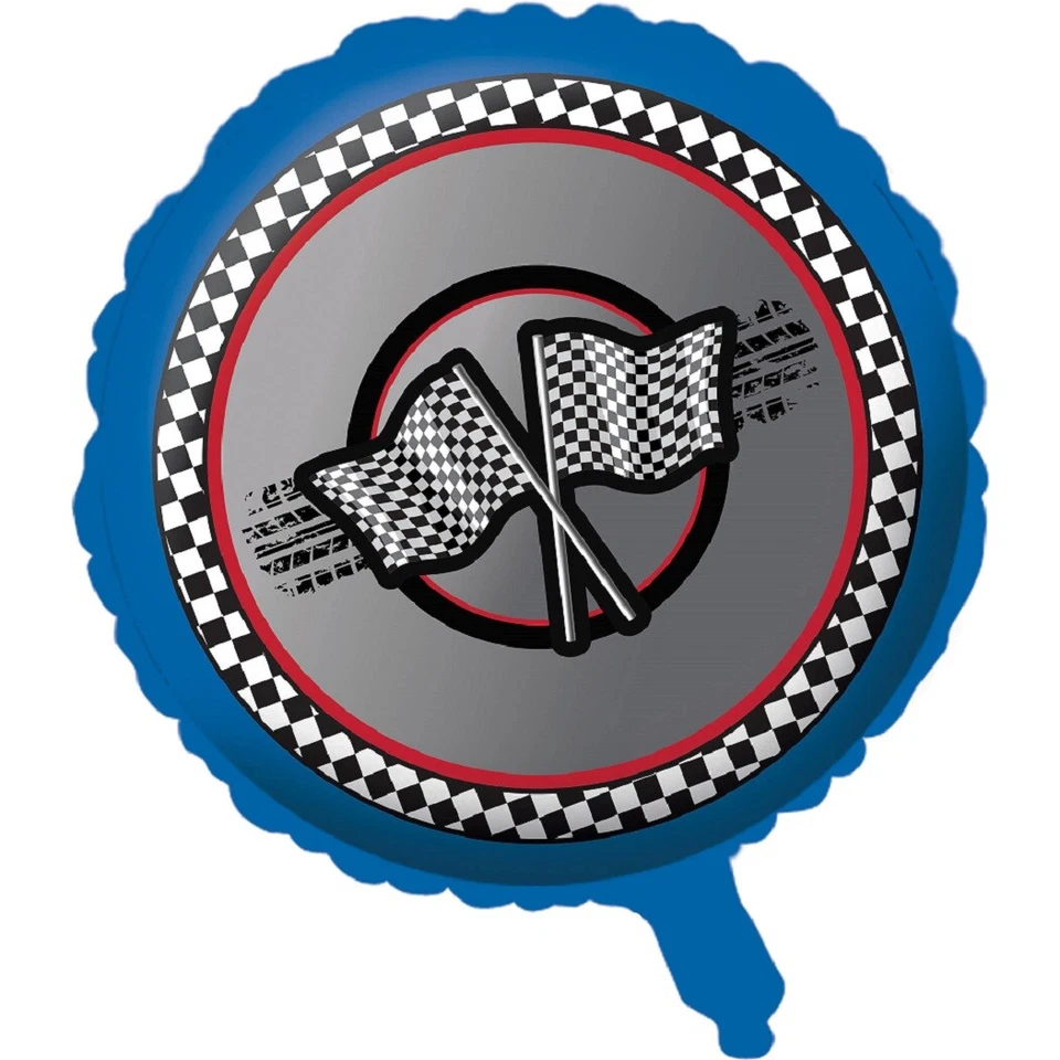 Racing Checkered Flag Race Car Birthday Party Decoration Foil 18" Mylar Balloon - Image 1 of 1