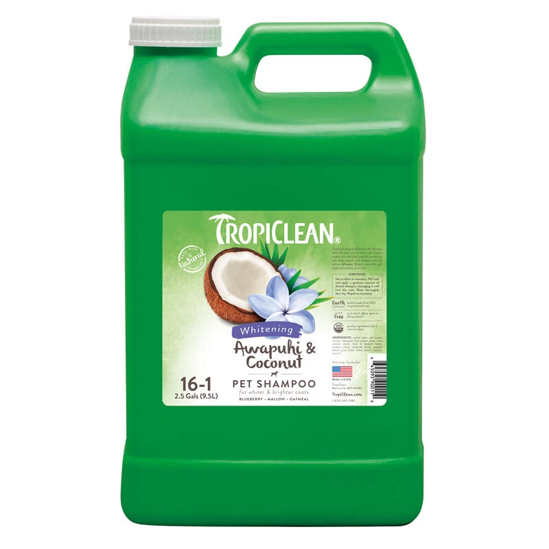 Tropiclean Awapuhi & Coconut Natural Bright Coat Whitening Pet Shampoo 3.8L - Image 1 of 1