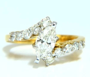 GIA Certified .77ct Marquise Shape diamond ring 14 Karat - Picture 1 of 7