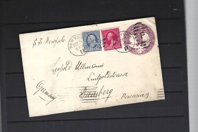 USA-1894- POSTAL STATIONARY-ADDED RATE TO BAVARIA-VIA S.S NEW YORK-NICE COVER- - Image 1 of 2