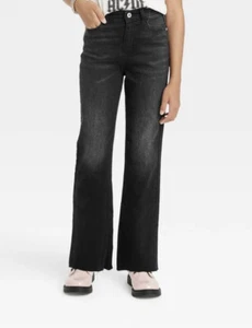 Art Class Girl's Size 6 Black Wash High-Rise Adjustable Waist Dad Jeans - Picture 1 of 3
