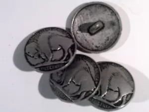 VTG 4 BUFFALO NICKLE METAL BUTTONS CLOSEOUT - Picture 1 of 4
