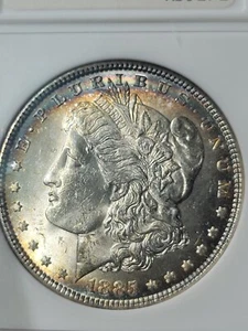 1885 $1 Morgan Dollar ANA "Soapbox" MS62 First Generation Holder Toned #RD9272 - Picture 1 of 16