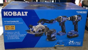 Kobalt 4 Tool Combo Kit 4-1/2" Compact Circular Saw Sander Drill Driver Impact - Picture 1 of 7