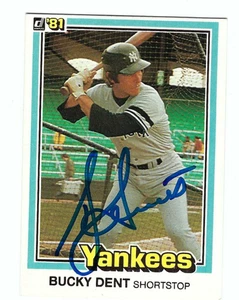 Autographed Bucky Dent 1981 Donruss Atlanta Braves Card #465 w/COA - Picture 1 of 1