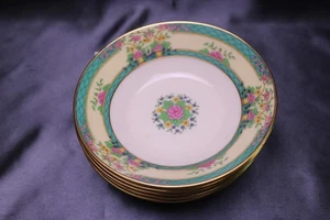 Lenox Monticello 5 Obstschalen 5 1/2" USA Green Scale Floral - Bild 1 von 5