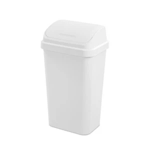 Sterilite 13 Gal Swing Top Lidded Wastebasket Kitchen Trash Can, White (16 Pack) - Picture 1 of 6