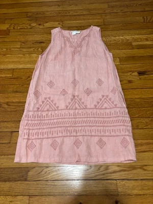 C&C California Womens 100% Linen Tank Dress Size Large Pink Boho Pockets - Image 1 of 4