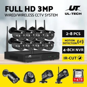 UL-tech CCTV Camera Security System Wireless Home 3MP WIFI 8CH DVR Outdoor IP - Picture 1 of 20
