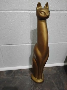 Vintage Siamese Cat Statue 18" Gold Mid Century Modern MCM Statue USA - Picture 1 of 3