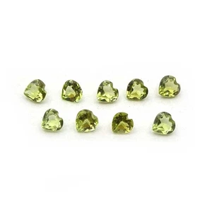Natural Peridot Heart Cut Loose Gemstone Lot 17 Pcs 3 MM 1.7 CT - Picture 1 of 3