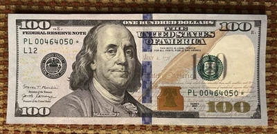 2017 A US $100 Dollar Banknote - PL (San Francisco) ✩ Star Note - Image 1 of 2
