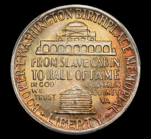 1946 S Booker T Washington Half PCGS MS64 Toning Nicely Toned Commemorative - Picture 1 of 6