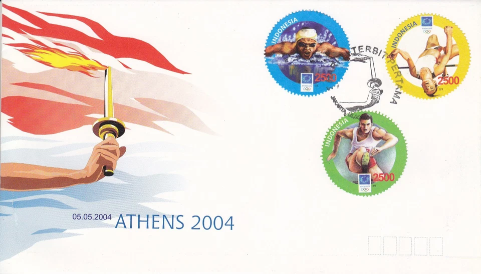 Indonesia - Indonesie Issue 2004-05-05 (FDC) Summer Olympics - Image 1 of 1