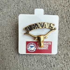 1980's University Texas Longhorns NCAA Licensed Hat Lapel Pin New/Carded USA. B - Picture 1 of 4