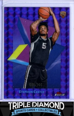 2024-25 Topps Finest Stephon Castle Rookie Purple Geometric Refr #49/100 A466 - Image 1 of 2