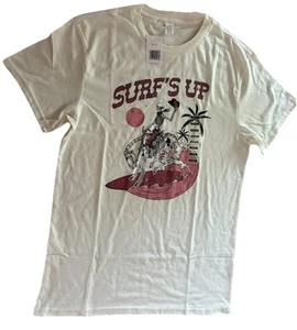 Western Graphic T-shirt Women’s Size Medium Surfing Cowboy Skeleton On Horse New - Picture 1 of 10