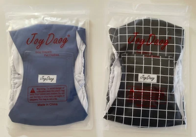 Joy Daog Pañales para Perros Talla L Reutilizables Banda para el Vientre para Perros Masculinos Lote de 2 ~ NUEVO Foto 1 de 2