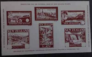 SCARCE 1950 New Zealand Essay Sheet of Canterbury Centennial Exhibition stamps - Picture 1 of 2