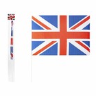 Union Jack Rayon Flag With Stick Large - Handheld Decor Party Jubilee Waving 