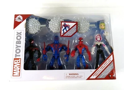 Disney Store Marvel Spider-Man Morales Ghost 2099 Figura de Acción Juego de 4 Toybox NUEVO Foto 1 de 2