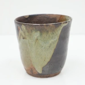 Vaso de arcilla de cerámica esmaltada a mano maceta de goteo esmalte verde negro marrón 3,25 in - Imagen 1 de 9
