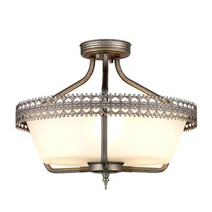 Handbemalte Deckenleuchte Glas Metall Ø44cm Flur Wohnzimmer Deckenlampe - Bild 1 von 3